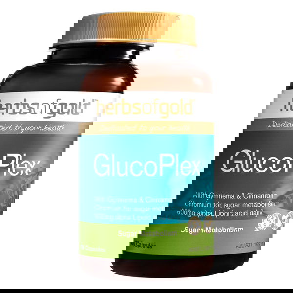 Herbs Of Gold GlucoPlex Sugar Metabolism Capsules 60 Capsules 