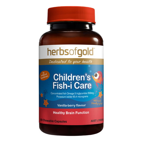 Herbs Of Gold Children's Fish-i Care Healthy Brain Function Chewable Capsules 60 Capsules 
