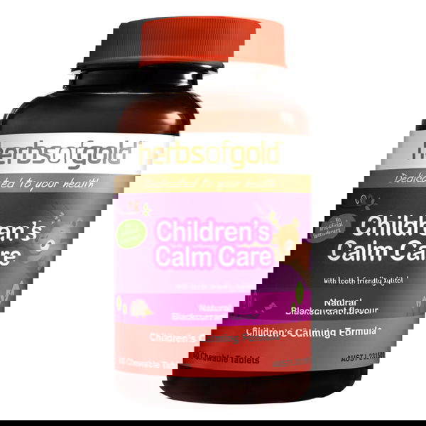 Herbs Of Gold Children's Calm Care Calming Formula Chewable Tablets 60 Tablets 