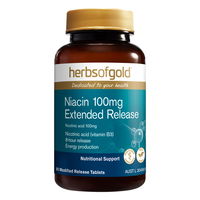 Herbs Of Gold Niacin Extended Release Nutritional Support Tablets 100 mg 60 Tablets 