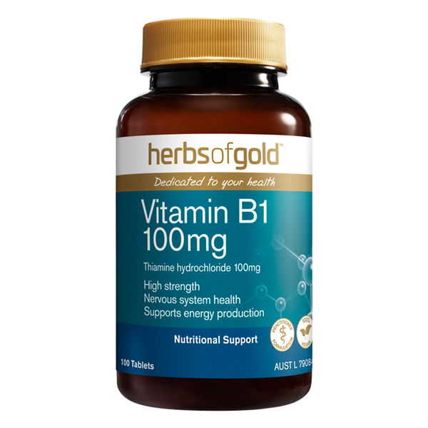 Herbs Of Gold Vitamin B1 Nutritional Support Tablets 100 mg 100 Tablets 