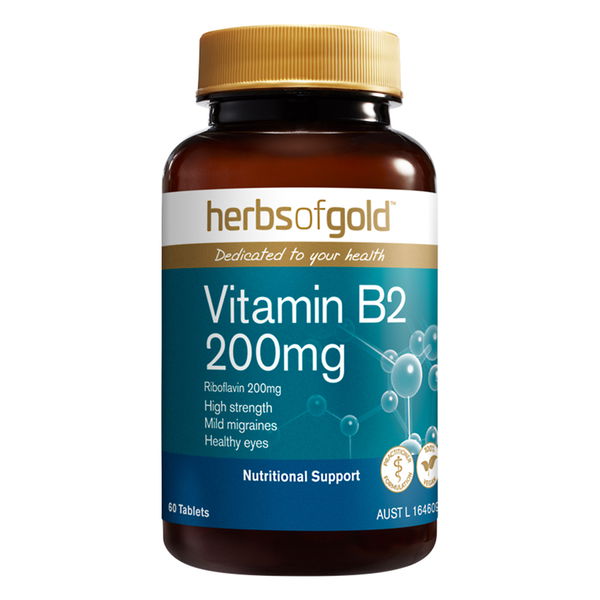Herbs Of Gold Vitamin B2 Nutritional Support Tablets 200 mg 60 Tablets 