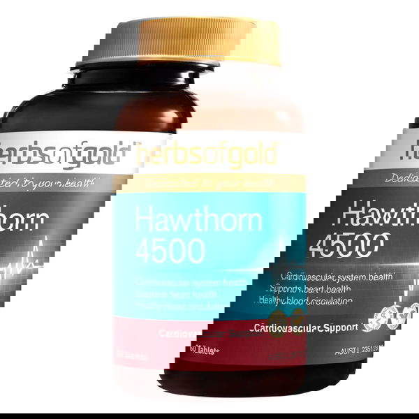 Herbs Of Gold Hawthorn 4500 Cardiovascular Support Tablets 60 Tablets 