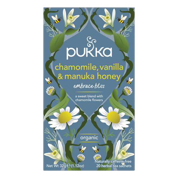 Pukka Organic Herbal Tea Chamomile, Vanilla & Manuka Honey 20 Tea Bags 