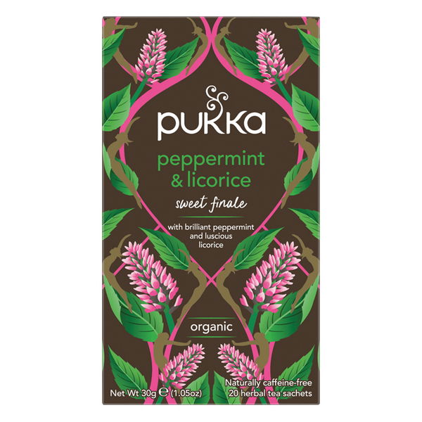 Pukka Organic Herbal Tea Peppermint and Licorice 20 Tea Bags 