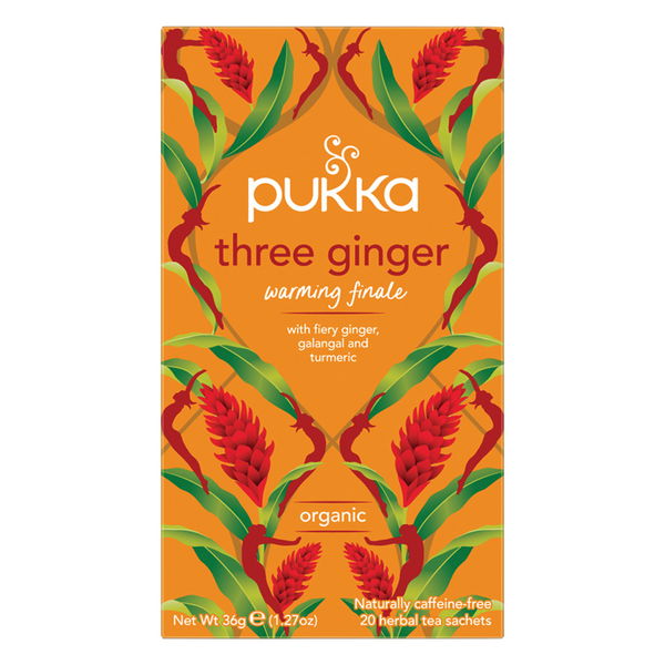 Pukka Organic Herbal Tea Three Ginger 20 Tea Bags 