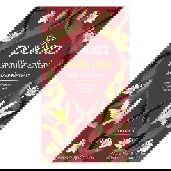 Pukka Organic Herbal Tea Vanilla Chai 20 Tea Bags 