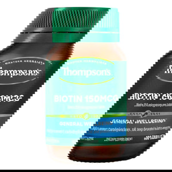Thompson's Biotin General Wellbeing Tablets 150 mcg 100 Tablets 