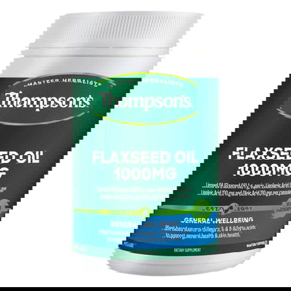 Thompson's Flaxseed Oil General Wellbeing Capsules 1000 mg 400 Capsules 