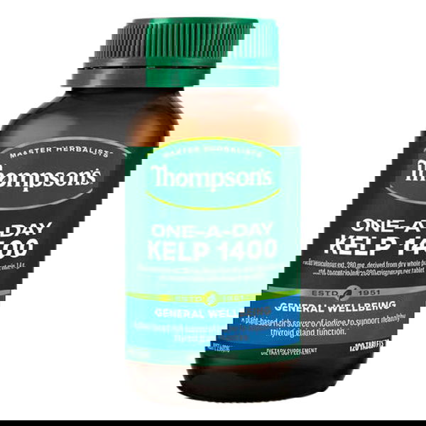 Thompson's One-A-Day Kelp 1400 General Wellbeing Tablets 120 Tablets 