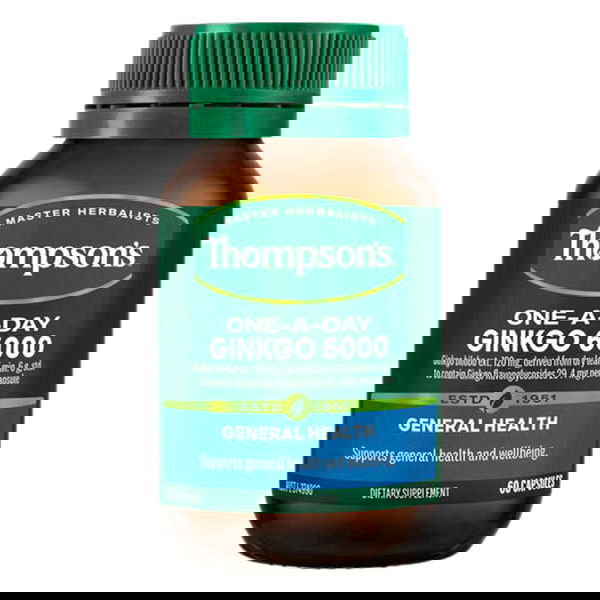 Thompson's One-A-Day Ginkgo 6000 General Health Capsules 60 Capsules 