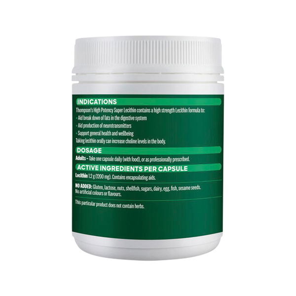 Thompson's High Potency Super Lecithin Digestive Health Capsules 200 Capsules 