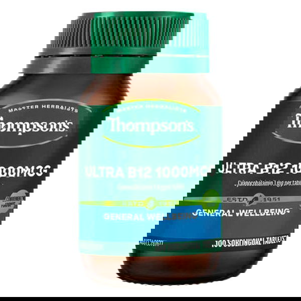 Thompson's Ultra B12 General Wellbeing Tablets 1000 mcg 100 Tablets 