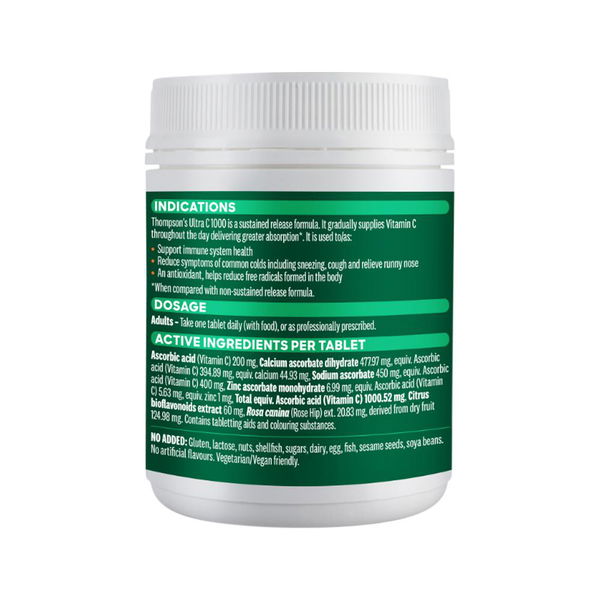 Thompsons Ultra C 1000 Immune Health Tablets 1000 mg 180 Tablets 