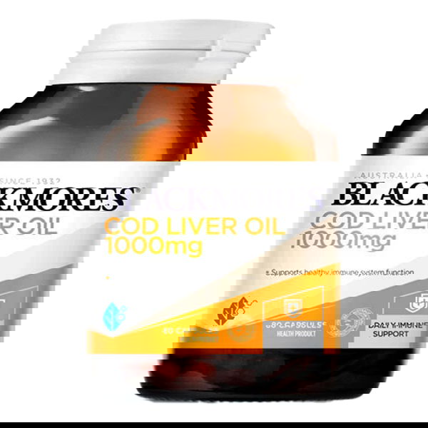 Blackmores Cod Liver Oil Daily Immune Support Capsules 1000 mg 80 Capsules 