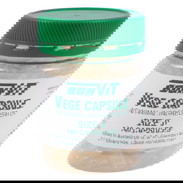Bonvit Empty Vege Capsule Size 0 140 Capsules 